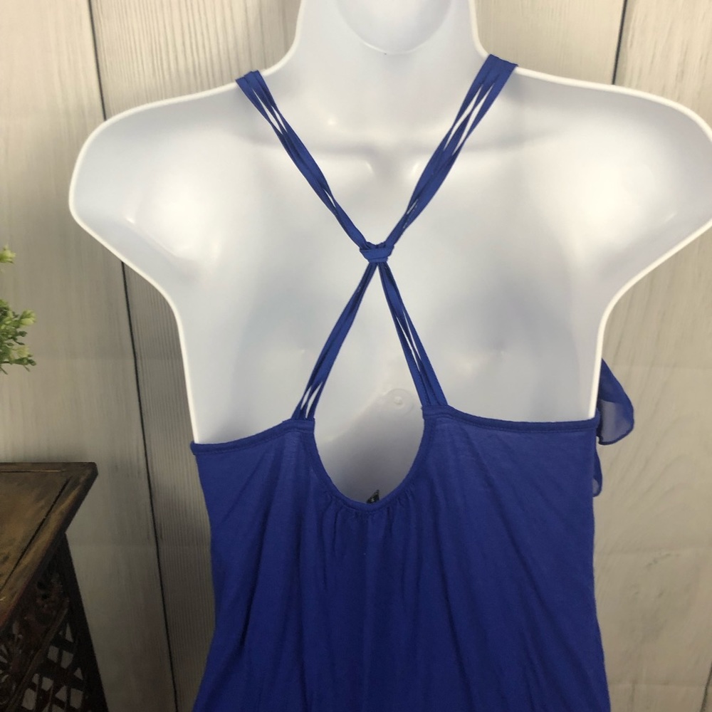 Express size S Royal Blue Ruffle Tank - Picture 3 of 3